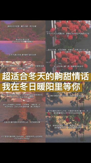 暖阳下的低语丨情话的温度