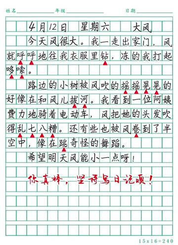 刮风的日记50字
