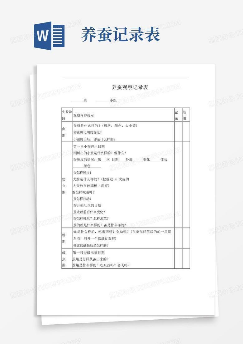 蚕宝宝的观察日记？