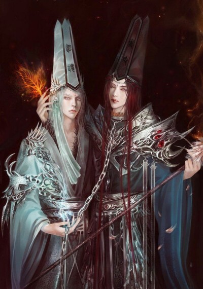 午夜街头的微光丨黑白无常的爱情传说