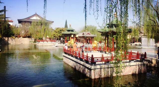 在城墙下喝了一碗热腾腾的羊肉泡馍！