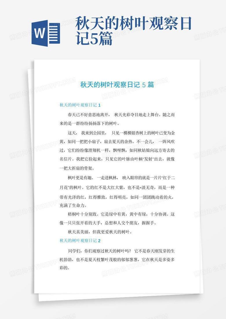 秋天的发现日记？