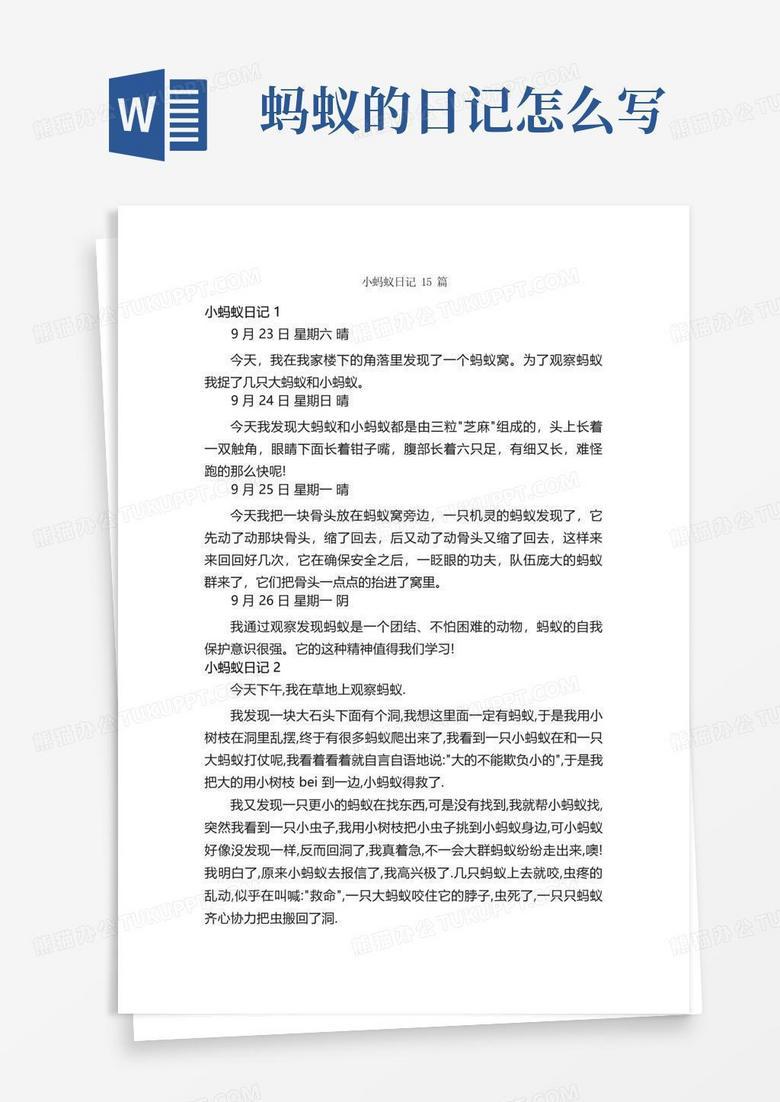 蚂蚁搬家的奇妙一天