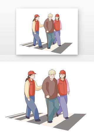 扶老人过马路的温暖时刻？